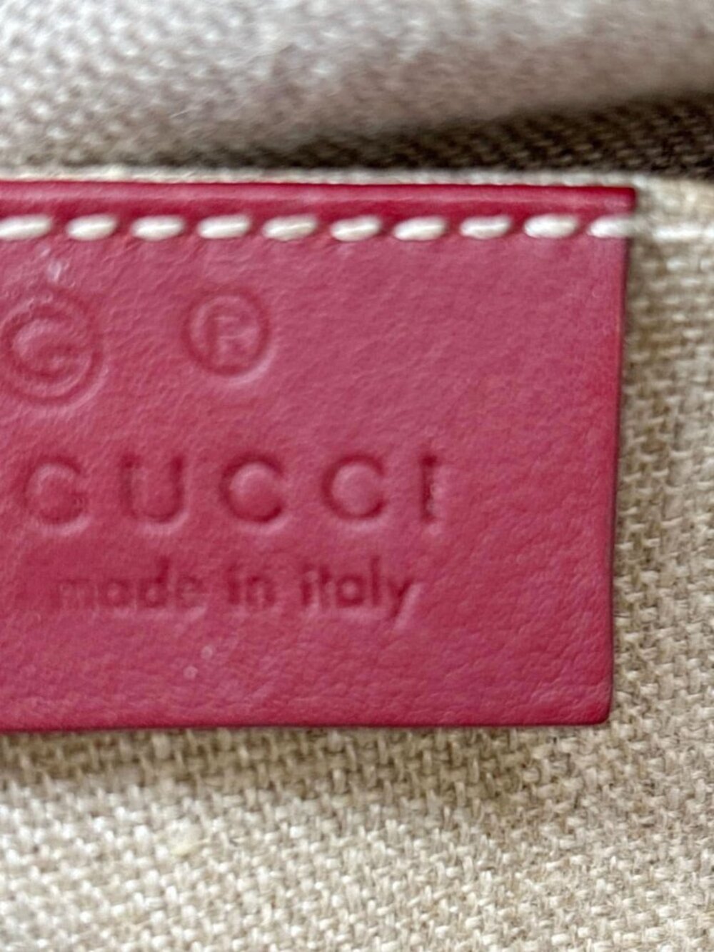 Gucci  Dome Mini Embossed Leather Crossbody Bag Red 449654 - Picture 11 of 13